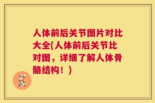人体前后关节图片对比大全(人体前后关节比对图，详细了解人体骨骼结构！)