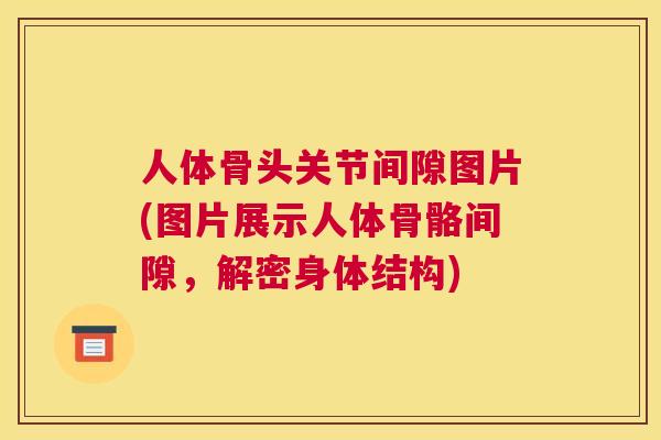 人体骨头关节间隙图片(图片展示人体骨骼间隙，解密身体结构)
