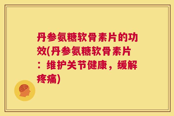 丹参氨糖软骨素片的功效(丹参氨糖软骨素片：维护关节健康，缓解疼痛)