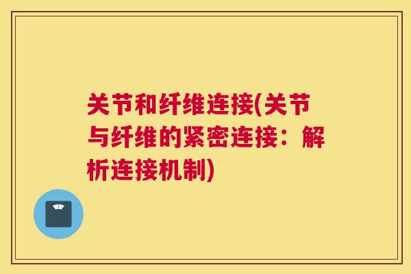 关节和纤维连接(关节与纤维的紧密连接:解析连接机制)