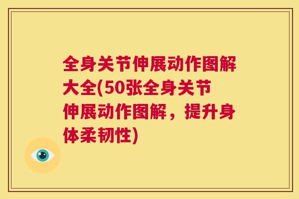 全身关节伸展动作图解大全(50张全身关节伸展动作图解，提升身体柔韧性)