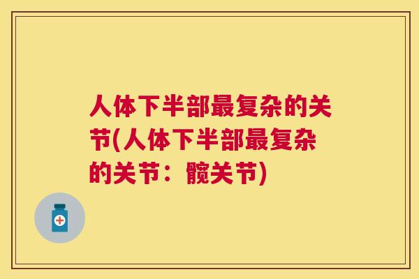 人体下半部最复杂的关节(人体下半部最复杂的关节:髋关节)