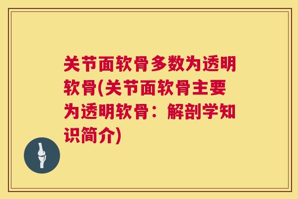 关节面软骨多数为透明软骨(关节面软骨主要为透明软骨：解剖学知识简介)