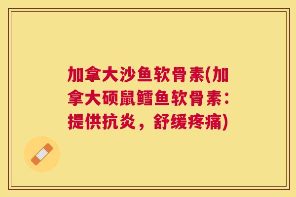 加拿大沙鱼软骨素(加拿大硕鼠鳕鱼软骨素:提供抗炎,舒缓疼痛)