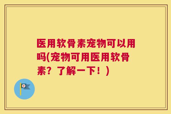 医用软骨素宠物可以用吗(宠物可用医用软骨素?了解一下!)