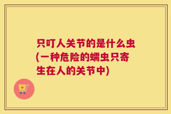 只叮人关节的是什么虫(一种危险的蠕虫只寄生在人的关节中)