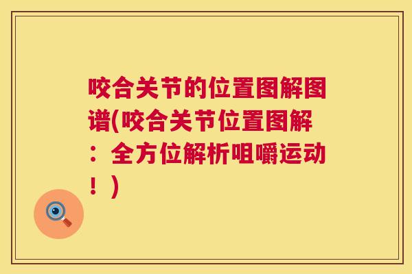 咬合关节的位置图解图谱(咬合关节位置图解:全方位解析咀嚼运动!)