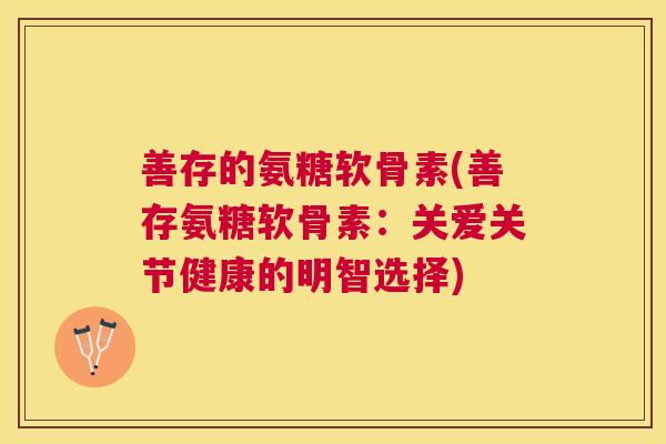 善存的氨糖软骨素(善存氨糖软骨素:关爱关节健康的明智选择)