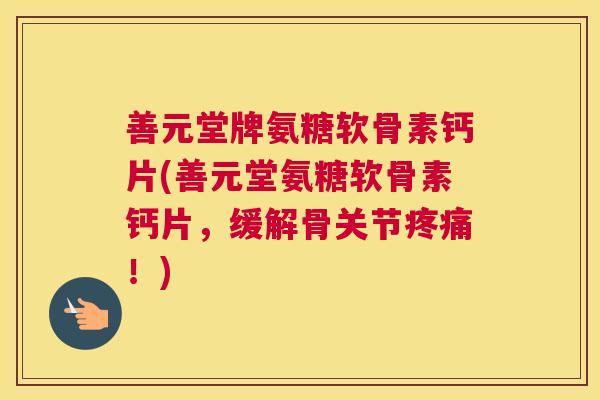 善元堂牌氨糖软骨素钙片(善元堂氨糖软骨素钙片,缓解骨关节疼痛!)
