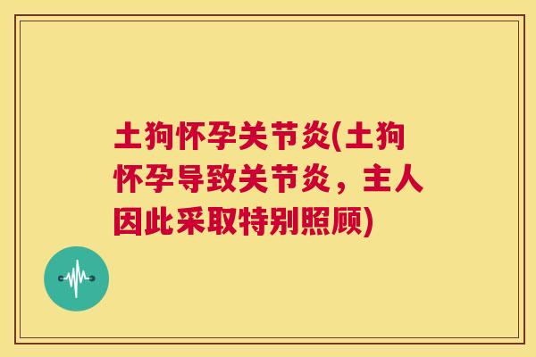 土狗怀孕关节炎(土狗怀孕导致关节炎,主人因此采取特别照顾)