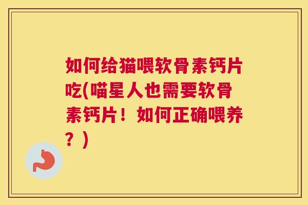 如何给猫喂软骨素钙片吃(喵星人也需要软骨素钙片!如何正确喂养?) 如何给猫喂软骨素钙片吃(喵星人也需要软骨素钙片!如何正确喂养?)