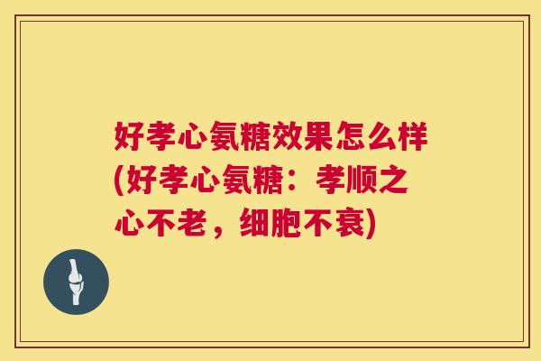 好孝心氨糖效果怎么样(好孝心氨糖:孝顺之心不老,细胞不衰)