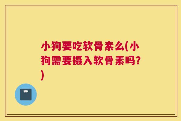 小狗要吃软骨素么(小狗需要摄入软骨素吗?) 小狗要吃软骨素么(小狗需要摄入软骨素吗?)