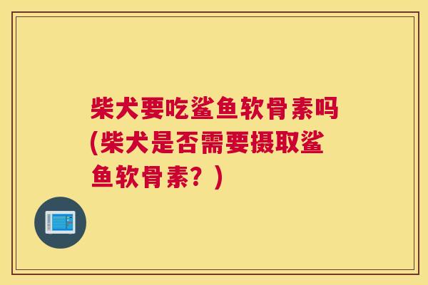 柴犬要吃鲨鱼软骨素吗(柴犬是否需要摄取鲨鱼软骨素?) 柴犬要吃鲨鱼软骨素吗(柴犬是否需要摄取鲨鱼软骨素?)