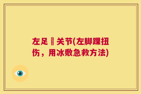 左足踇关节(左脚踝扭伤，用冰敷急救方法)