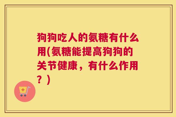 狗狗吃人的氨糖有什么用(氨糖能提高狗狗的关节健康,有什么作用?) 狗狗吃人的氨糖有什么用(氨糖能提高狗狗的关节健康,有什么作用?)