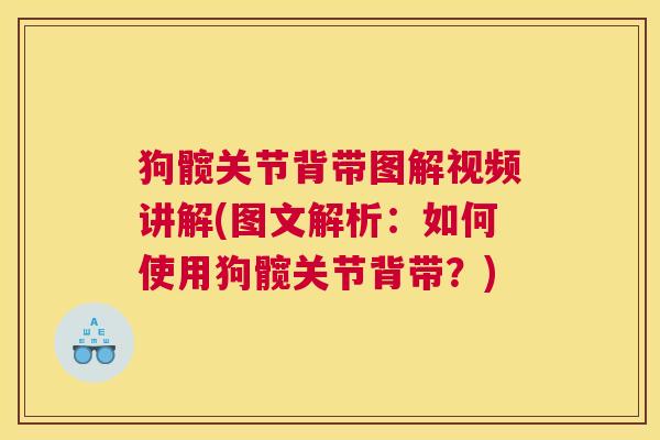 狗髋关节背带图解视频讲解(图文解析:如何使用狗髋关节背带?) 狗髋关节背带图解视频讲解(图文解析:如何使用狗髋关节背带?)
