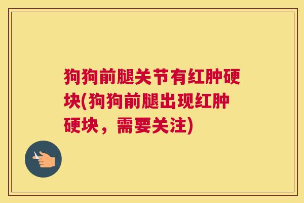 狗狗前腿关节有红肿硬块(狗狗前腿出现红肿硬块，需要关注)