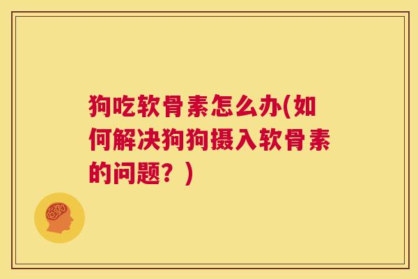 狗吃软骨素怎么办(如何解决狗狗摄入软骨素的问题?)