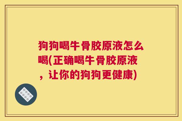 狗狗喝牛骨胶原液怎么喝(正确喝牛骨胶原液,让你的狗狗更健康)