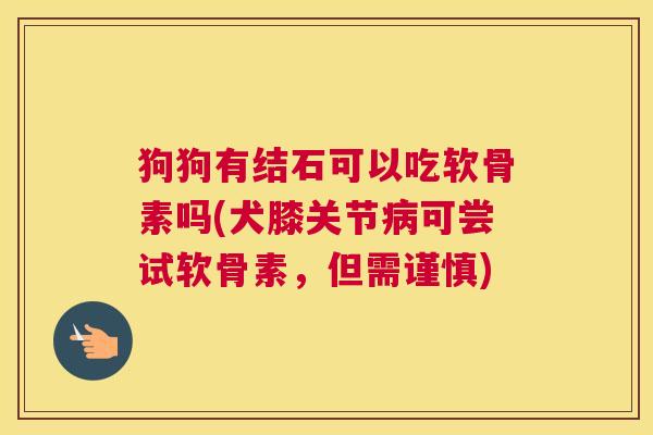 狗狗有结石可以吃软骨素吗(犬膝关节病可尝试软骨素,但需谨慎)