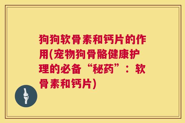狗狗软骨素和钙片的作用(宠物狗骨骼健康护理的必备“秘药”：软骨素和钙片)