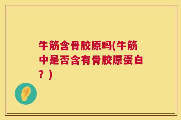 牛筋含骨胶原吗(牛筋中是否含有骨胶原蛋白?)