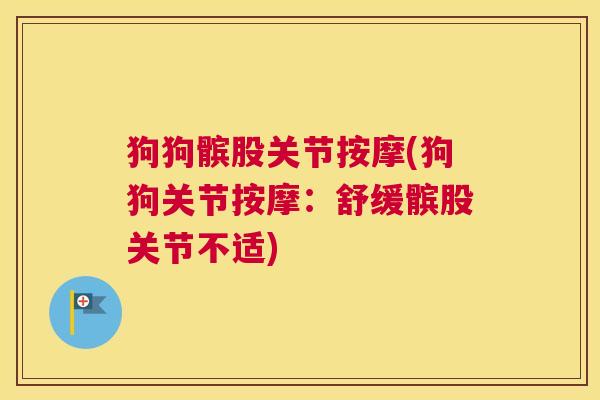 狗狗髌股关节按摩(狗狗关节按摩：舒缓髌股关节不适)