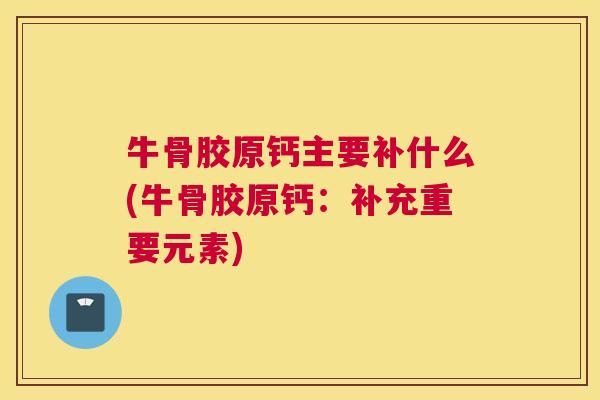牛骨胶原钙主要补什么(牛骨胶原钙:补充重要元素)