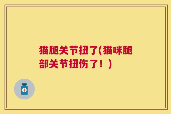 猫腿关节扭了(猫咪腿部关节扭伤了!) 猫腿关节扭了(猫咪腿部关节扭伤了!)