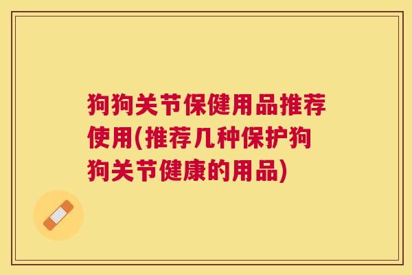 狗狗关节保健用品推荐使用(推荐几种保护狗狗关节健康的用品)