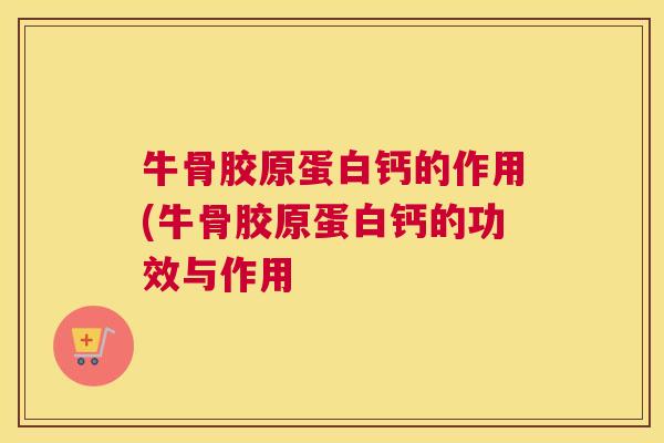 牛骨胶原蛋白钙的作用(牛骨胶原蛋白钙的功效与作用