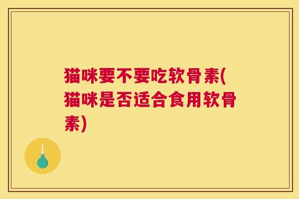猫咪要不要吃软骨素(猫咪是否适合食用软骨素)