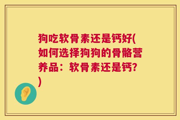 狗吃软骨素还是钙好(如何选择狗狗的骨骼营养品:软骨素还是钙?)