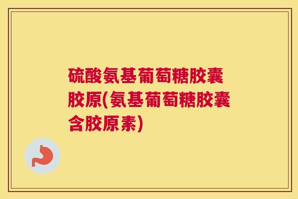 硫酸氨基葡萄糖胶囊 胶原(氨基葡萄糖胶囊含胶原素)