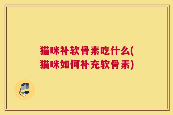 猫咪补软骨素吃什么(猫咪如何补充软骨素)