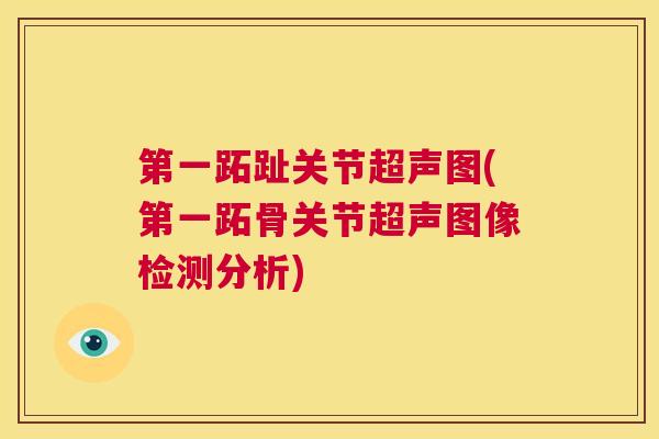 第一跖趾关节超声图(第一跖骨关节超声图像检测分析)