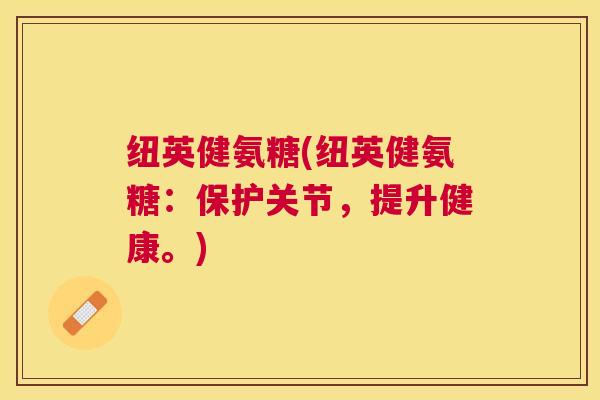 纽英健氨糖(纽英健氨糖:保护关节,提升健康。)