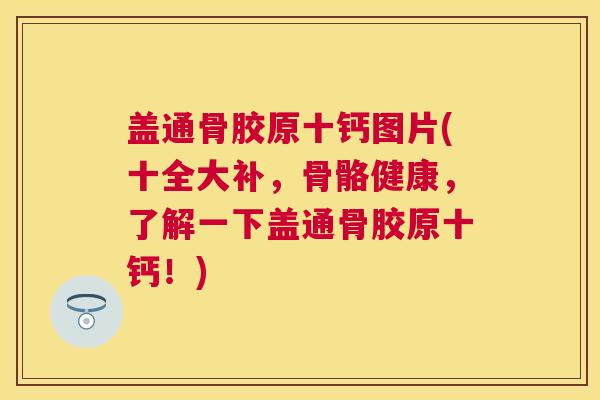 盖通骨胶原十钙图片(十全大补,骨骼健康,了解一下盖通骨胶原十钙!)