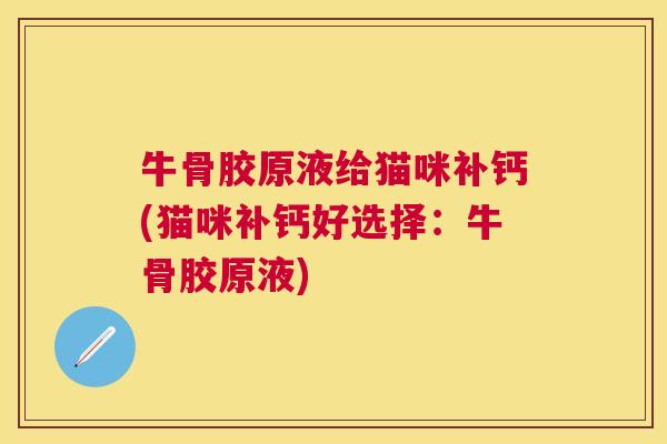 牛骨胶原液给猫咪补钙(猫咪补钙好选择：牛骨胶原液)