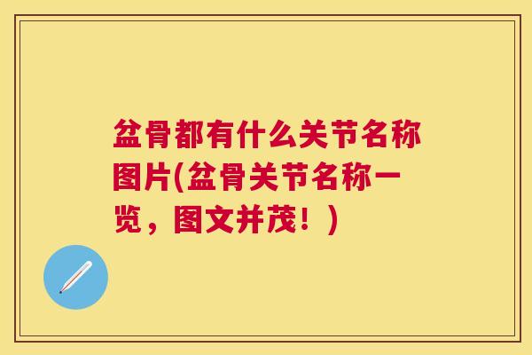 盆骨都有什么关节名称图片(盆骨关节名称一览,图文并茂!)