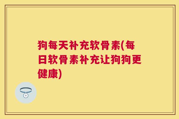狗每天补充软骨素(每日软骨素补充让狗狗更健康)
