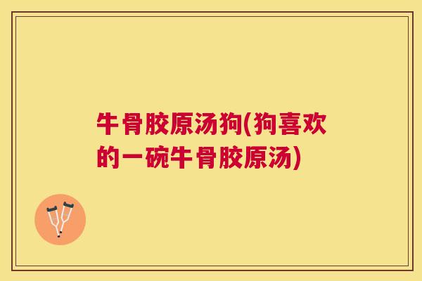 牛骨胶原汤狗(狗喜欢的一碗牛骨胶原汤)