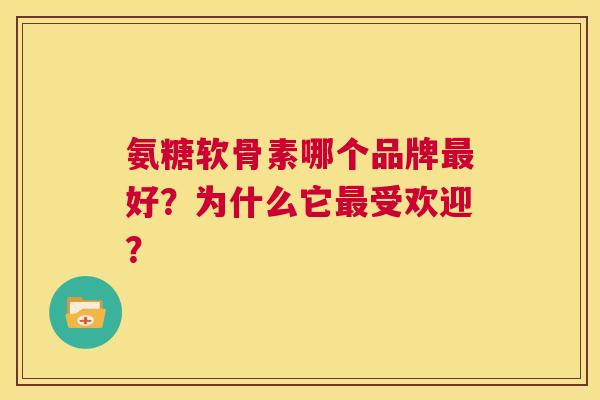 氨糖软骨素哪个品牌最好?为什么它最受欢迎?