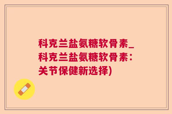 科克兰盐氨糖软骨素_科克兰盐氨糖软骨素：关节保健新选择)