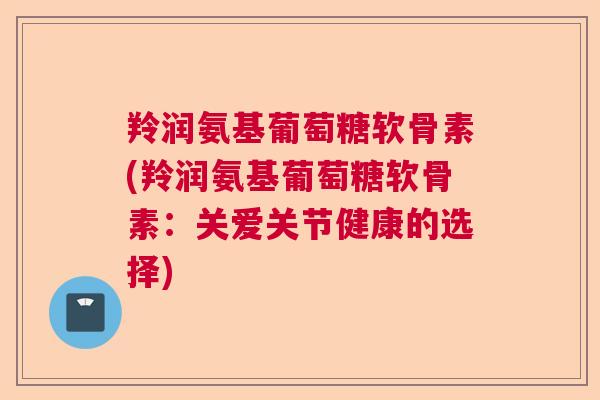 羚润氨基葡萄糖软骨素(羚润氨基葡萄糖软骨素：关爱关节健康的选择)
