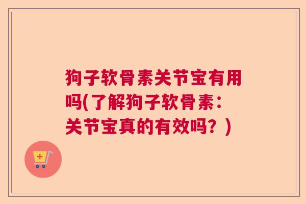 狗子软骨素关节宝有用吗(了解狗子软骨素:关节宝真的有效吗?)