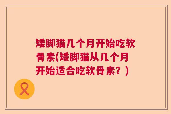 矮脚猫几个月开始吃软骨素(矮脚猫从几个月开始适合吃软骨素?) 矮脚猫几个月开始吃软骨素(矮脚猫从几个月开始适合吃软骨素?)
