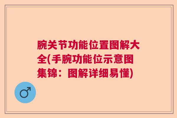 腕关节功能位置图解大全(手腕功能位示意图集锦:图解详细易懂)