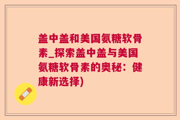 盖中盖和美国氨糖软骨素_探索盖中盖与美国氨糖软骨素的奥秘:健康新选择)